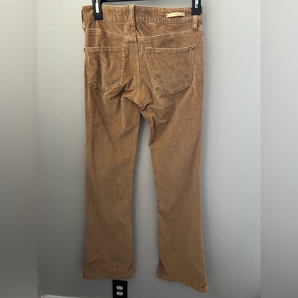 Pilcro and the Letterpress Chestnut Tan Flared Button Hem Corduroy Pants Size 26 - Picture 2 of 12